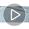 MarCielo 3-Piece 100% Cotton Oversized Bedspread Lightweight Quilt Coverlet Embroidery Farmhouse Bedding (Tf Aruba Blue, Oversized King (118"x106"))