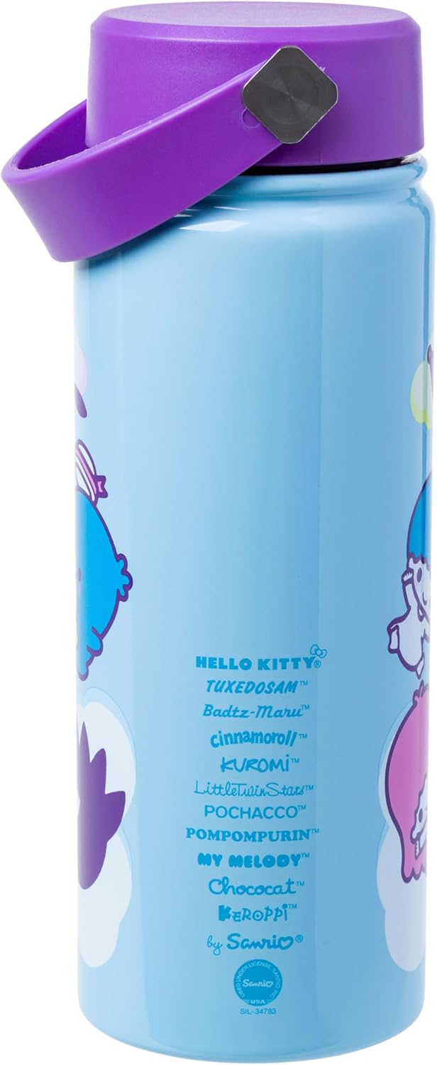 Silver Buffalo Sanrio Above the Clouds Group 20oz. Stainless Steel Water Bottle w Swivel Handle - Image 3