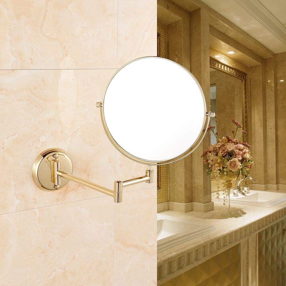 Wall Mounted Makeup Mirrors Magnifying Extend Sturdy Adjustable Cosmetic Mirror Bathroom Shaving Vanity Mirror(3X,8inch)