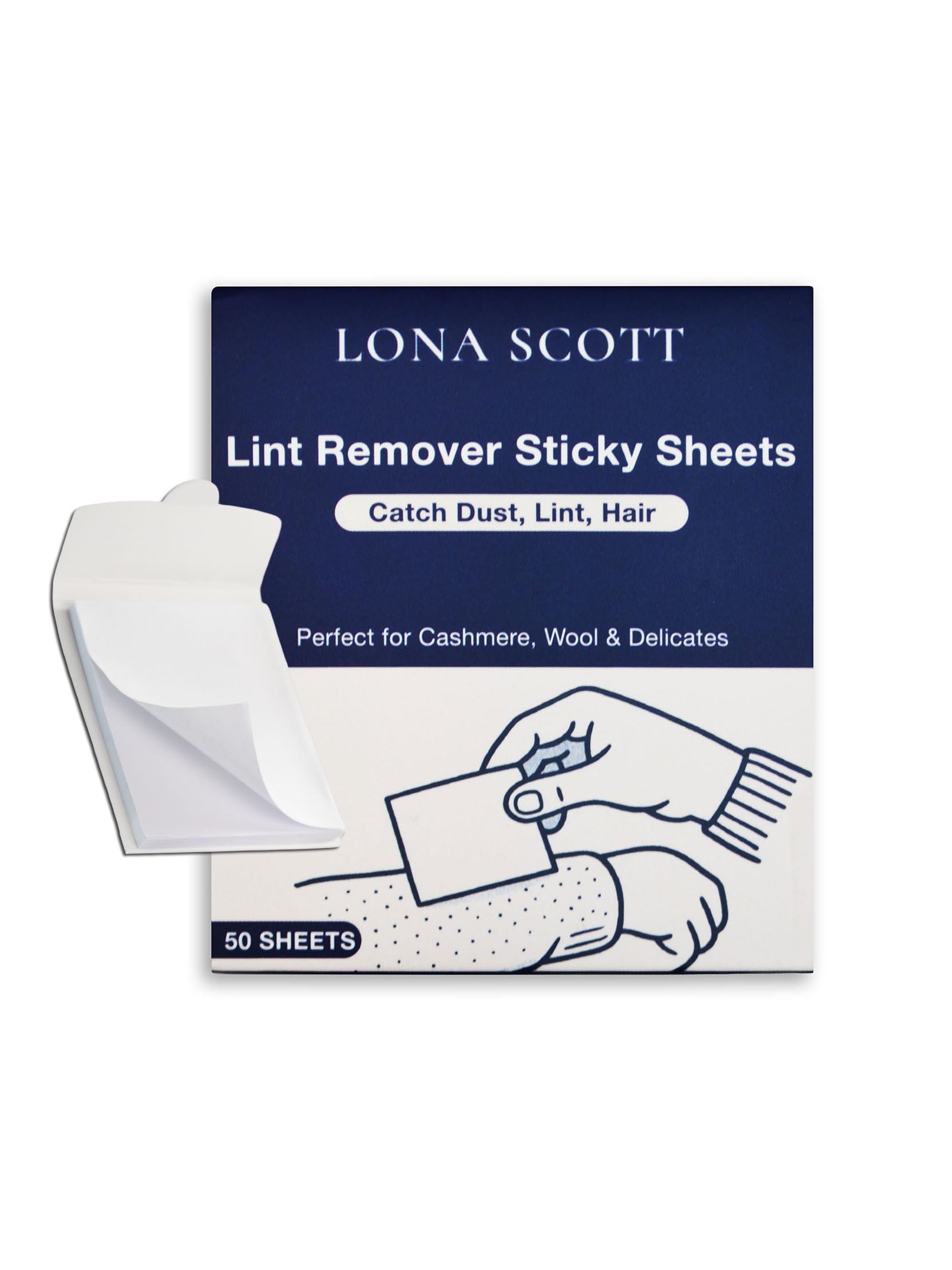 Lint Remover & Lint Roller in a Pad - Travel friendly for Clothes, Travel, Pet Hair Remover, Dust Remover & Dandruff Remover
