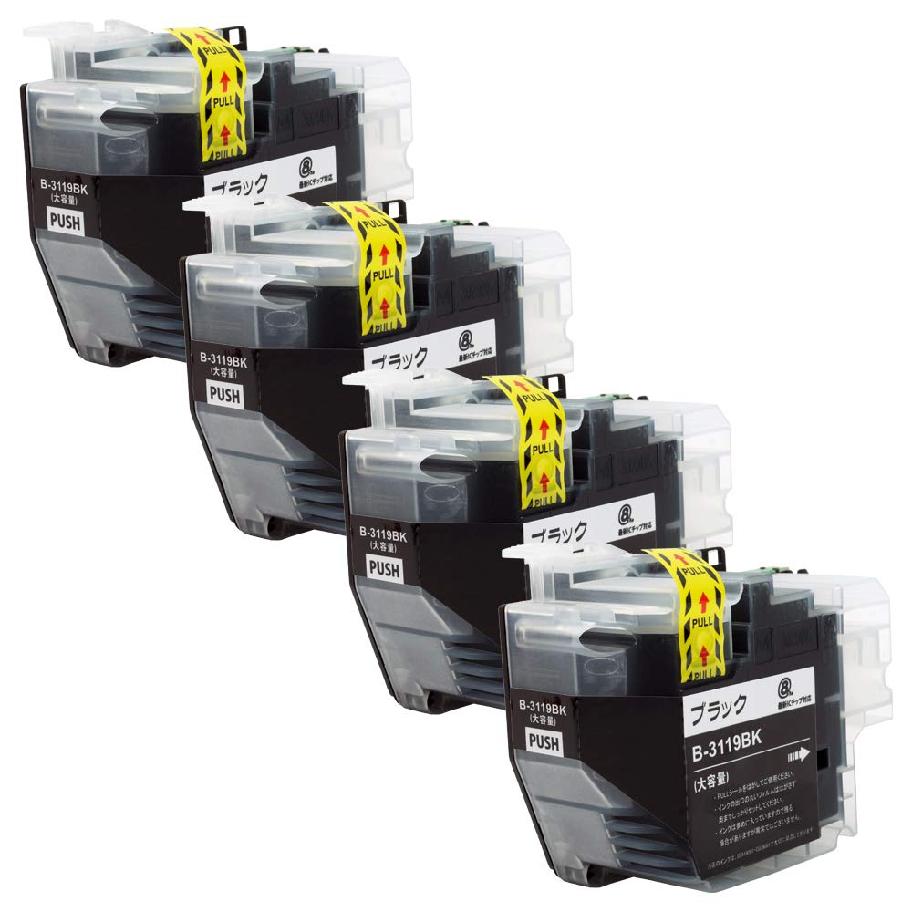 Amazon.co.jp: brother ブラザー LC3119(PGBK/ブラック)【4本セット(大