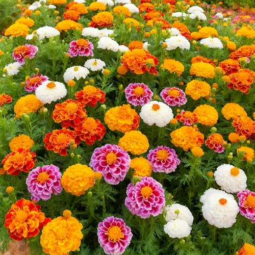 1000+ Marigold Seeds for Planting, Mixed Color Marigold Seeds Heirloom Garden Flower, Flower to Plant Open Pollinated Annual Flowers for Vibrant Annual Blooms Pots Outdoor Garden