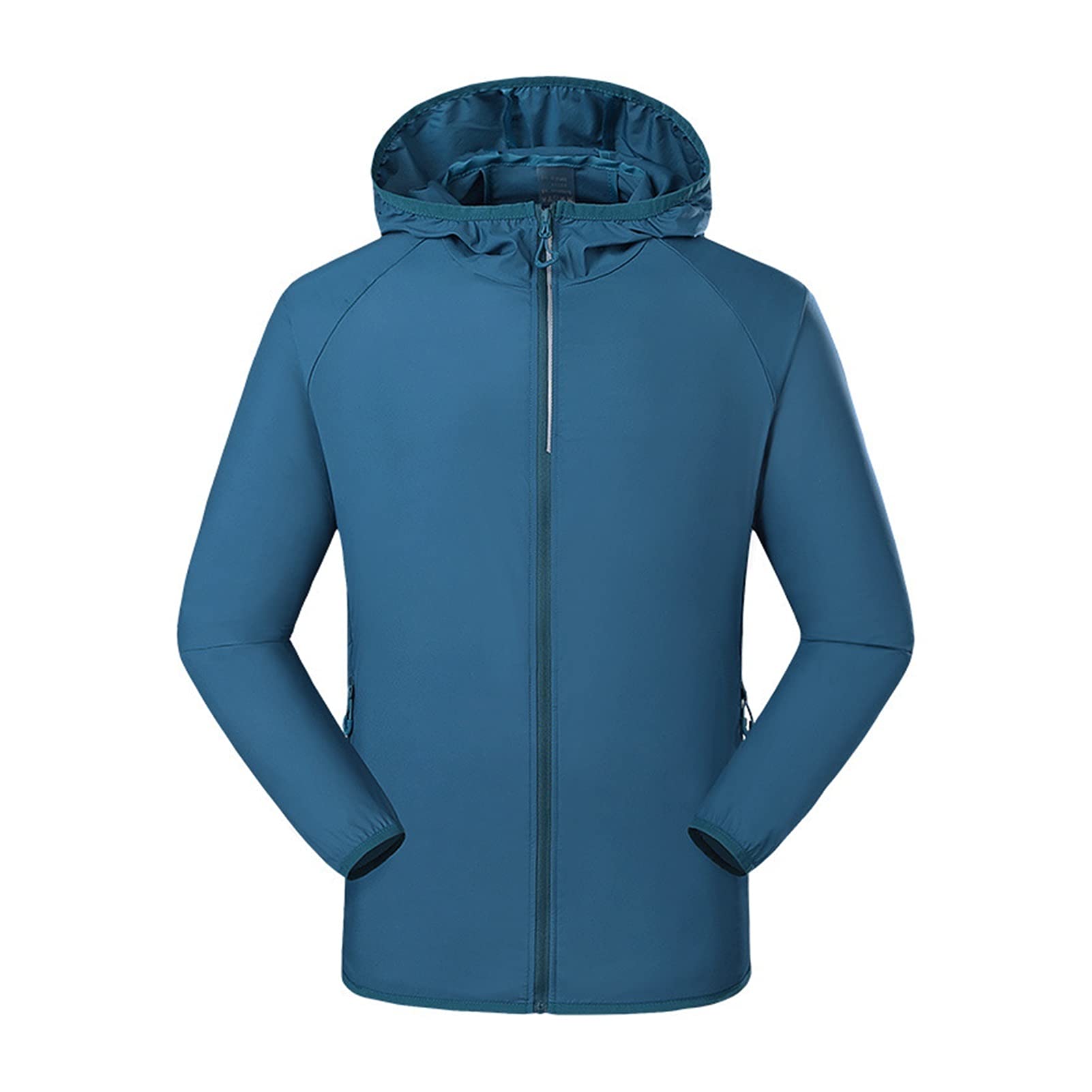 Summer Cooling حار بيع الصيف مروحة التبريد معطف الرجال النساء تكييف الهواء الملابس الرياضية الملابس معطف حماية الشمس (Color : Blue, Size : 5XL)