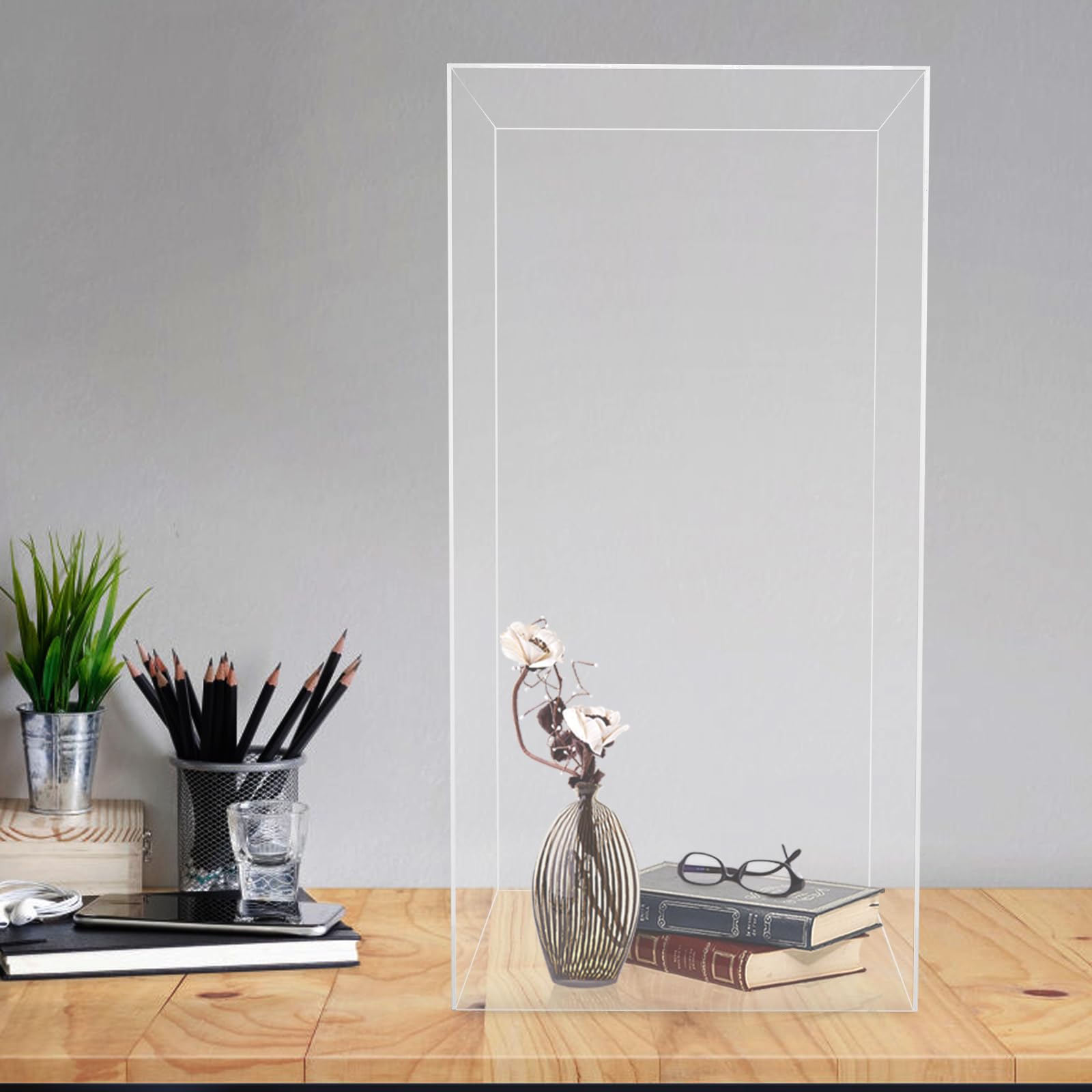 Vitrina de acrílico grande, expositor transparente, caja con tapa para coches modelo, caja organizadora, 30 x 30 x 60 cm