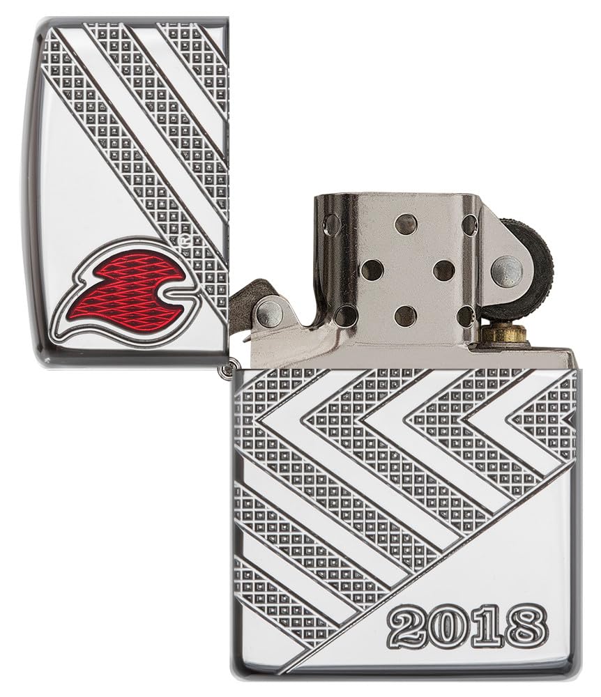 Zippo Briquet tempête – Édition annuelle, Finition Armor Chrome Brillant Poli Miroir, Gravure Profonde avec Incrustation époxy – Rechargeable – Réutilisable – Design Coupe-Vent – Boîte Cadeau