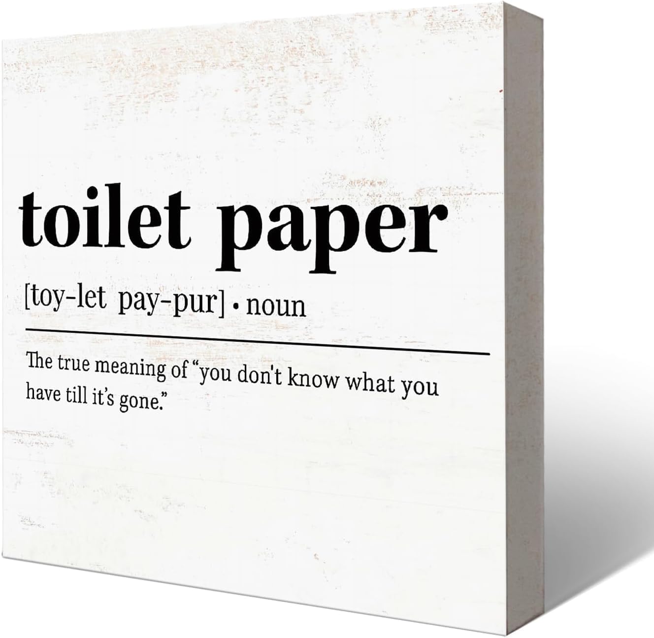 Toilet Decor Wooden Box Sign for Bathroom Septic System Signs Toilet Paper Signs Desk Shelf Decor Gift For Women Men 5x5 Inch