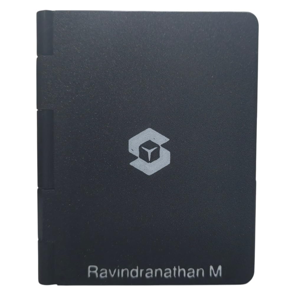 customized 3d printed passport case for men & women | slots for visa, forex cards & cash | custom name engraving | premium blue & jet black (jet black)