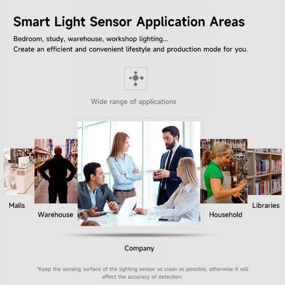 Tuya ZigBee Capteur de Lumière Capteur de Luminosité Capteur de Rayonnement Détection de Luminosité en Temps Réel Automatisation de Maison Intelligente Contrôle via Application