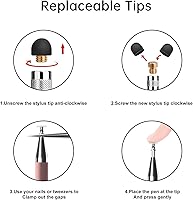 Vista 20 de Stylus (5 unidades), lápiz capacitivo 2 en 1 para pantalla táctil, alta precisión y sensibilidad, adecuado para tabletas iPhone/iPad/Android