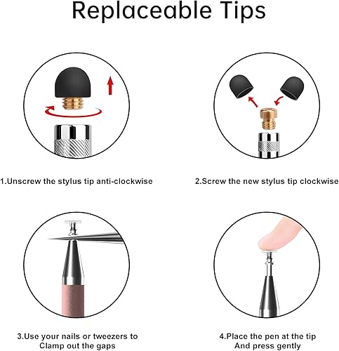 Miniatura 20 de Stylus (5 unidades), lápiz capacitivo 2 en 1 para pantalla táctil, alta precisión y sensibilidad, adecuado para tabletas iPhone/iPad/Android