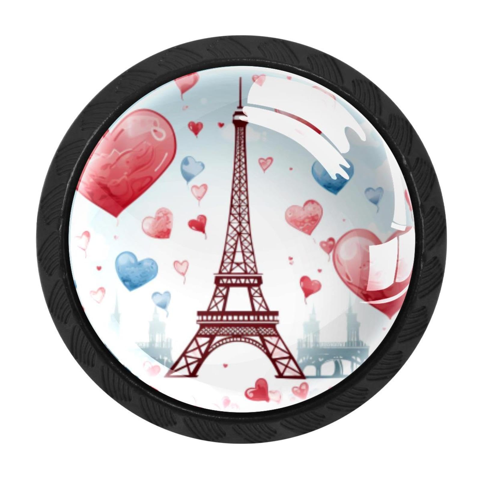 Chenzzzz Multicolored 20 4 Pieces Eiffel Tower Valentine's Day Kitchen Cabinet Knobs Drawer Knobs Dresser Knobs Black Knobs Drawer Pulls Dresser Drawer Handles Knobs For Dresser Drawers