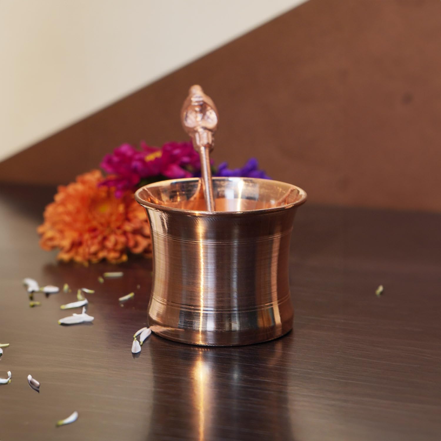 Puja N Pujari Pancha Patra with Udharini/Spoon/Pali Set for Pooja (2.2 Inch)