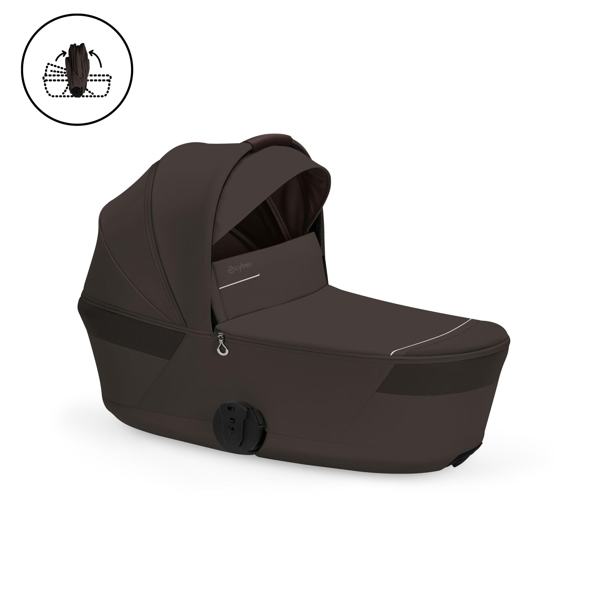 CYBEX Gold Poussette TALOS S LUX & nacelle Fold Cot, Chocolate Brown | De la naissance à 4 ans, jusqu'à 22 kg max, nacelle pliable, système de voyage tout-terrain, capote XXL UPF50+