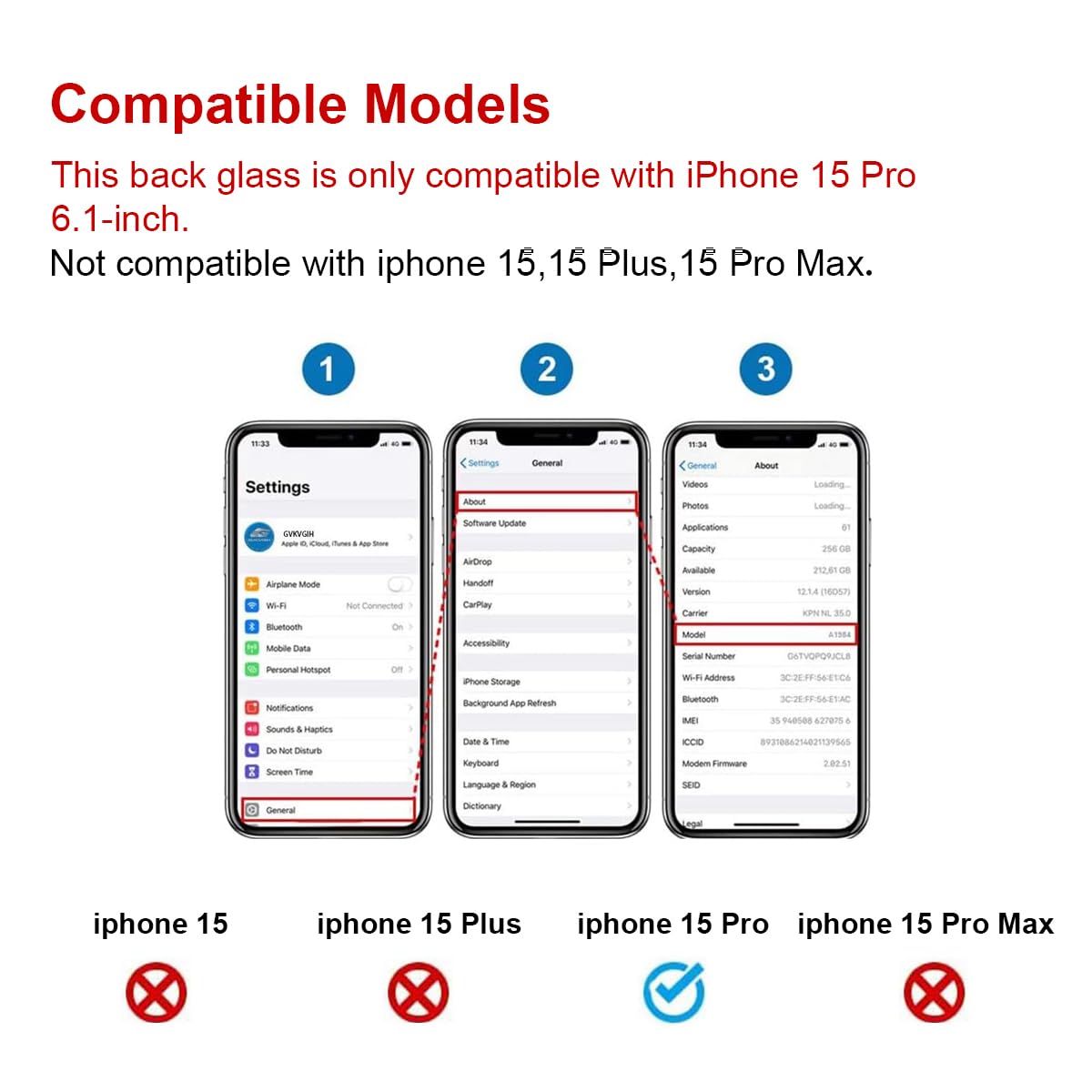 Amazon.com: Perzework OEM Rear Back Glass Replacement for iPhone