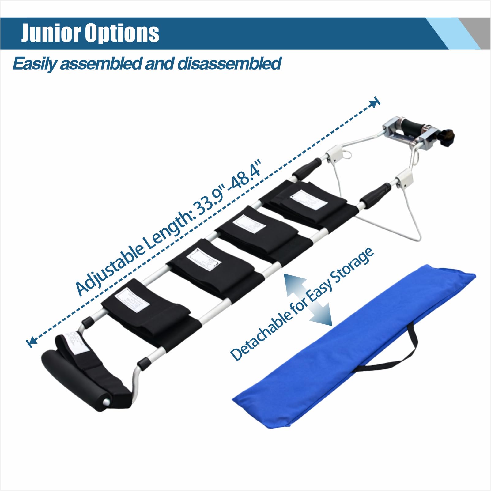 Splint de traction de jambe d'urgence - immobilisateur de fracture pour le mollet et la cuisse, dispositif de premiers soins et de sauvetage réglable avec sangles rembourrées pour EMS Pour enfant