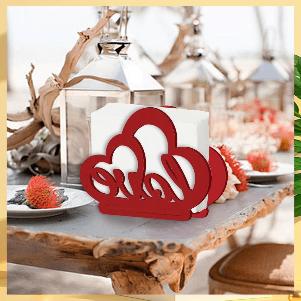 SUPERDANT Heart Shape Wooden Napkin Holder Napkin Dispenser