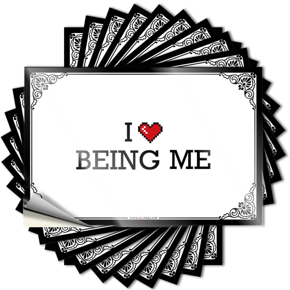 Fzfn Colour Funny Sticker Pool Decor Waterproof Vinyl Sticker | I Love Being Me Tiny Window For Winter Diy Projects(12X18cm)