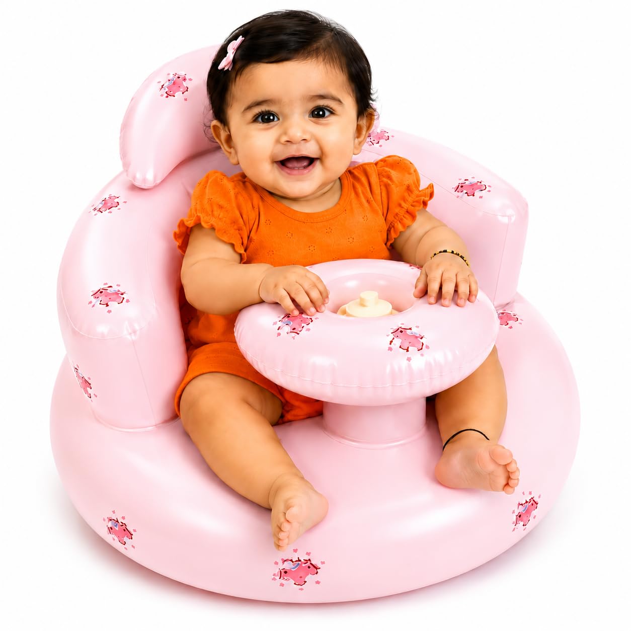 Inflatable Baby Sofa Chair for 3-36 Months with Back Support & Tray | 100% Safe Blow Up Baby Support Seat | Portable Inflatable Floor Seat for Sitting Up, Feeding, Playtime & Travel-image-48