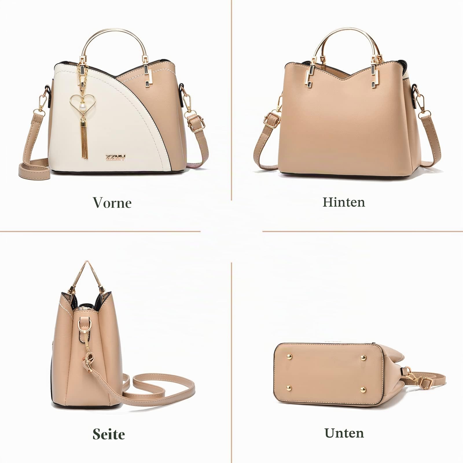 FANDARE Handtaschen für Damen Tote Beutel Umhängetaschen Wasserdicht Schultertasche Tragetasche PU-Leder Henkeltaschen mit Quaste für Arbeit Schule Shopper Reise Gelb
