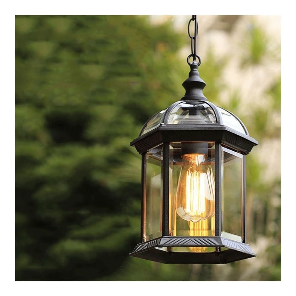 Wodoodporna lampa wisząca Farmhouse z przezroczystym szklanym kloszem