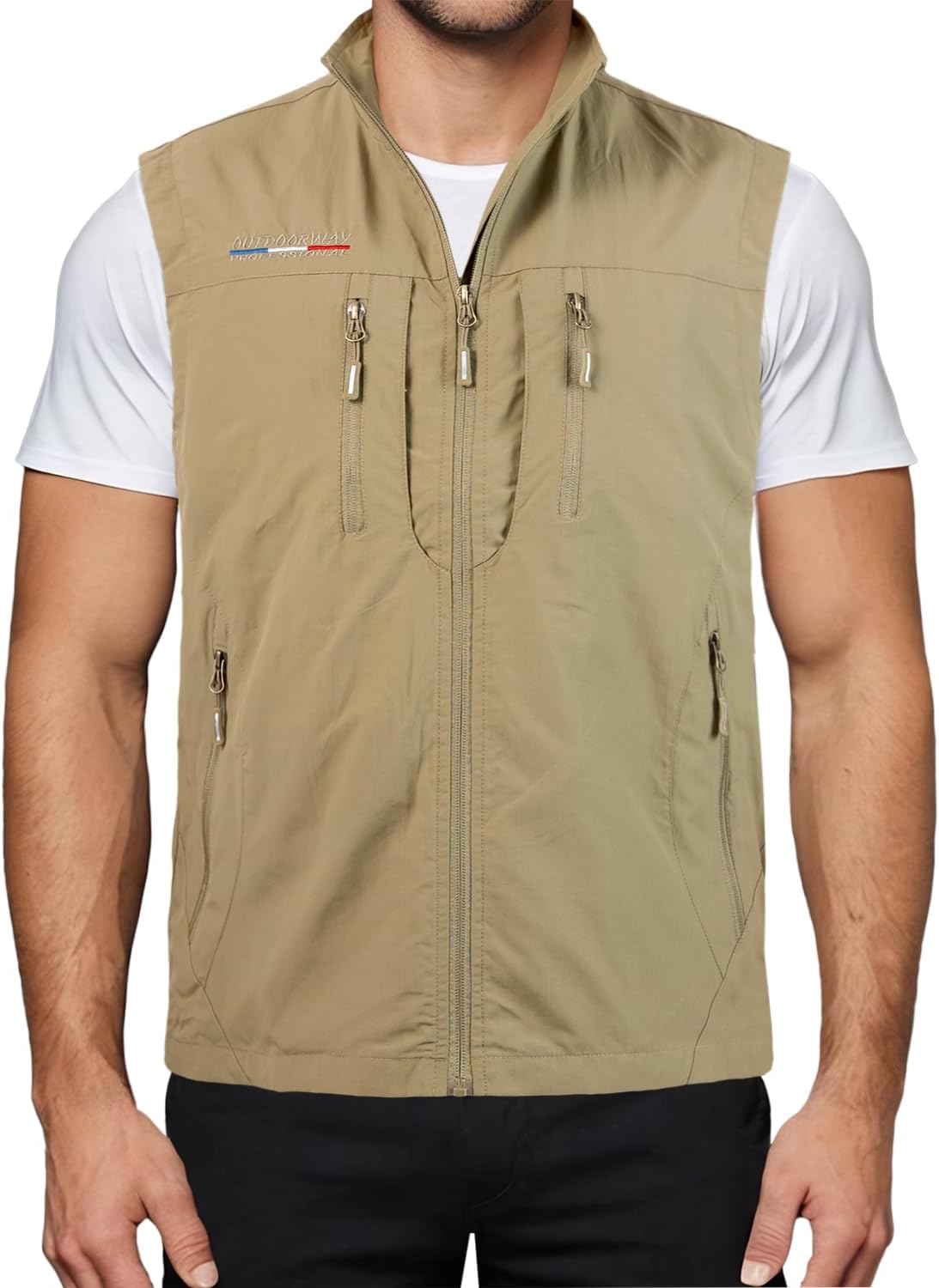 Men's Fishing Vest Quick Dry Sleeveless Jacket Gilets with Pockets Work Safari Photography Hiking Waistcoat