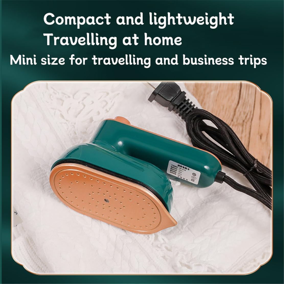 Mini Plancha De Vapor Portátil, Vaporizador De Mano para Prendas, Giratorio 180°, Micro Plancha De Vapor Profesional para El Hogar Y Los Viajes, Vaporizador De Viaje Compacto Green