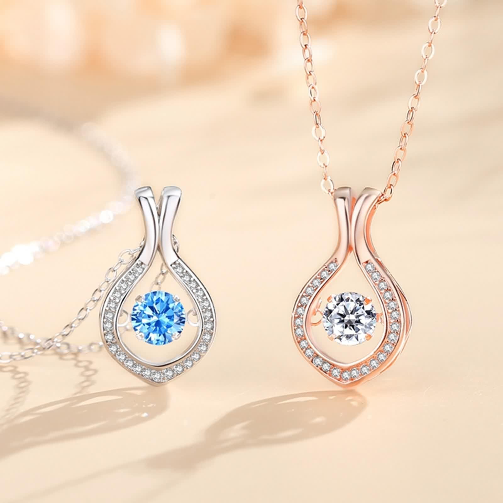 Collana Topazio Donna, Collane Lunghe Eleganti Ciondolo Catenina Gioielli Oro Bianco 9K/14K/18K con Moissanite Lacrima Oro Bianco 40+5cm