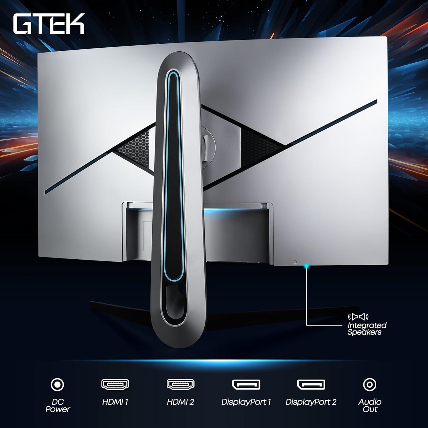 GTek 27 inch 240Hz 2K Gaming Monitor, QHD 2560 x 1440P Computer Monitor, Extreme Low Motion Blur, Fast IPS 1ms MPRT, DisplayPort/HDMI, VESA, Height Adjustable- Q2740P