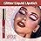 evpct 1Pcs Mauve Red Matte to Glitter Liquid Lipstick Lip Set Kit, Long Lasting Matte Diamond Glitter Lipstick Waterproof, Colorful Sparkly Glossy Metallic Shimmer Sparkle Lip Gloss for Women 02