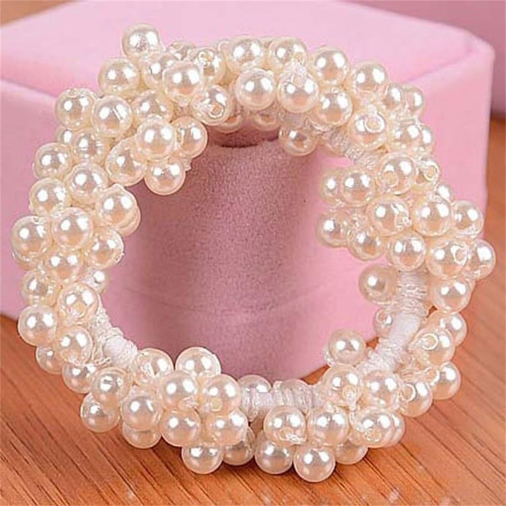 Pearl Hair Retro Rubber Band Rope Women's Headdress Decoration