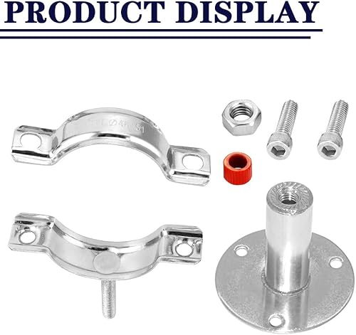 Miniatura 3 de Soporte de tubo de montaje en pared de acero inoxidable de 2 pulgadas, abrazadera de soporte de tubo ajustable viene con tornillos y tubo de