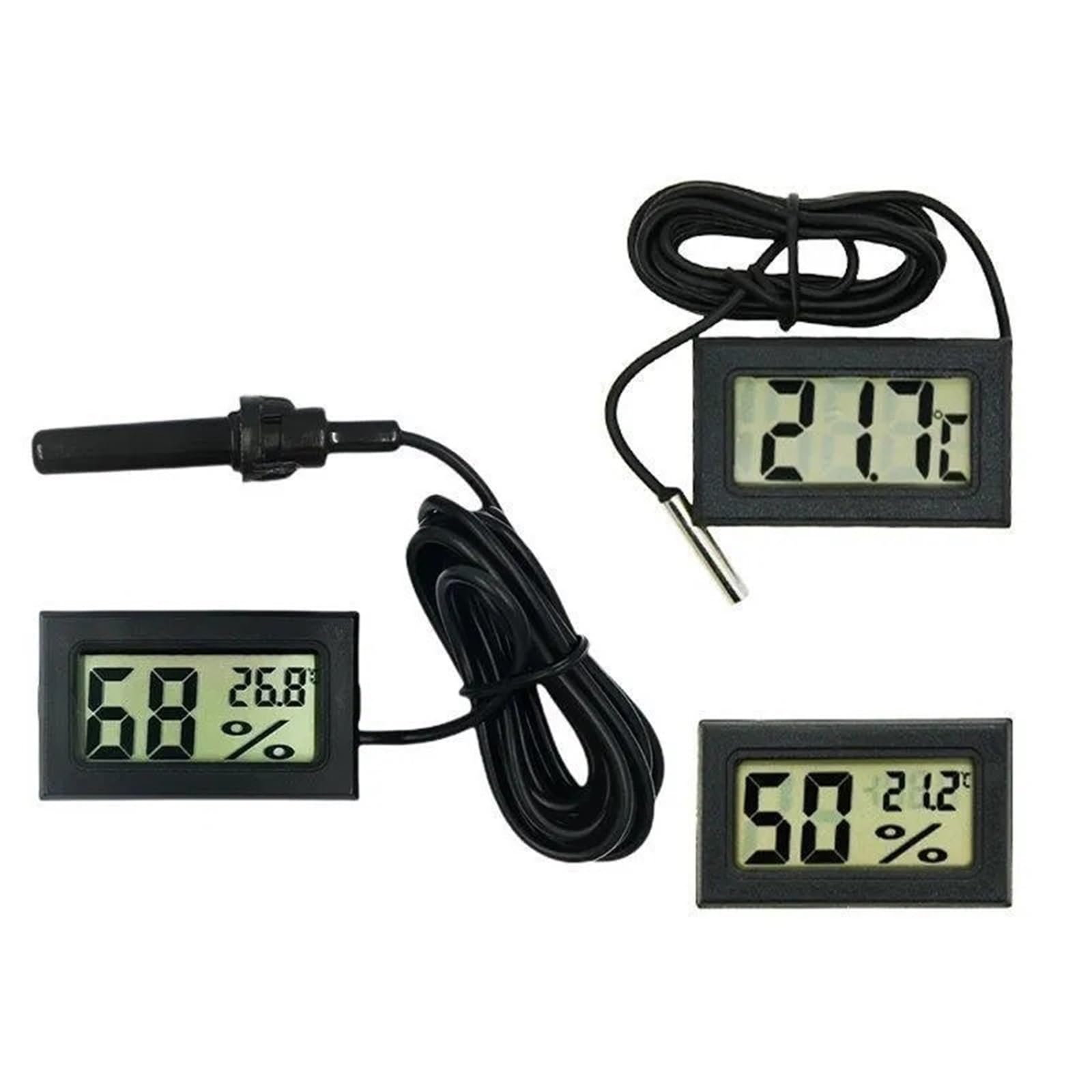 Mini cyfrowy termometr LCD czujnik higrometr monitorowanie wyświetlacz detektor wilgotności 1 szt. (FY-10 czarny)