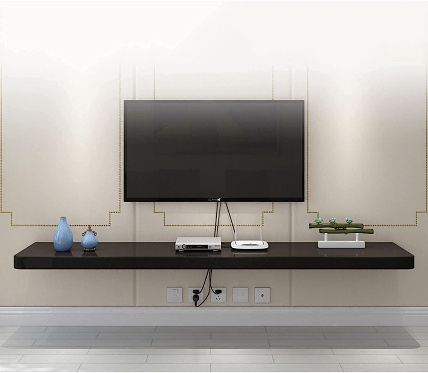 Gabinete de Soporte de TV Unidades de Pared de TV para Sala de Estar Consola de Medios Soporte de TV Flotante Mueble de TV montado en la Pared para Sala de Estar Sala de Entretenimiento Ofic