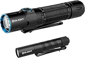 OLIGHT Warrior 3S 2300 Lumens Rechargeable Tactical Light Bundle with I3T2 EOS Pocket EDC Flashlight