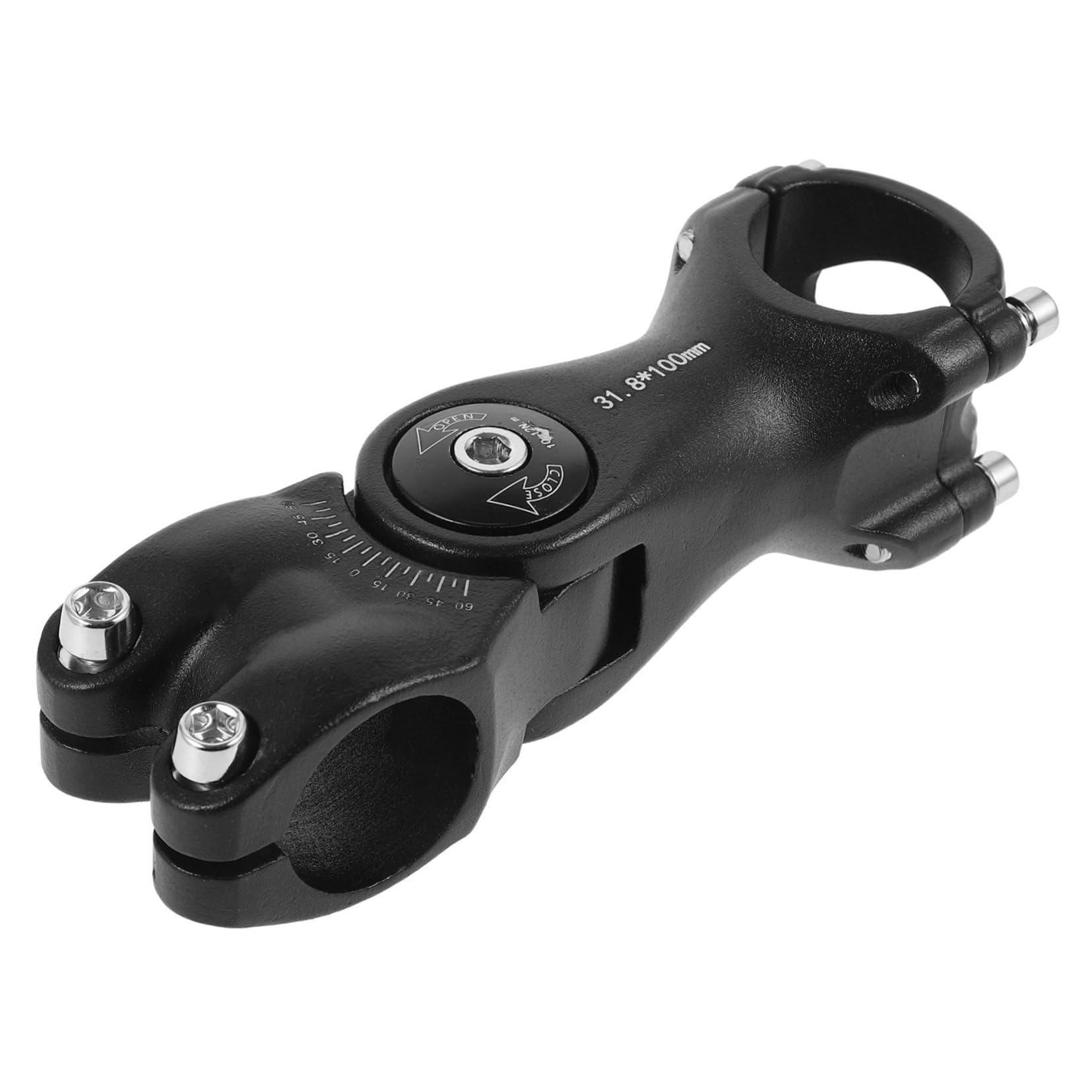 ifundom Potence VTT Léger Tige De Vélo De Montagne Potence De Guidon Réglable Lumière Tiges Monter Ergonomique Rehausseur De Guidon Éleveur Étendu Alliage D'aluminium Black