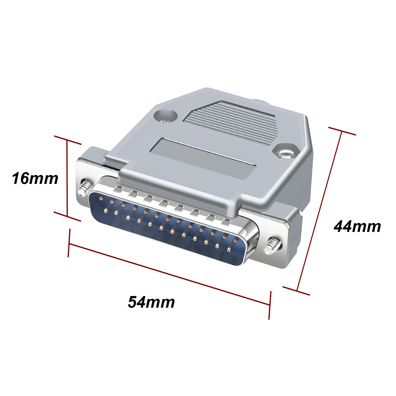 5 connettori per saldatura DB25 (maschio) con alloggiamento, set completo con spina RS232 pin e componenti adattatori