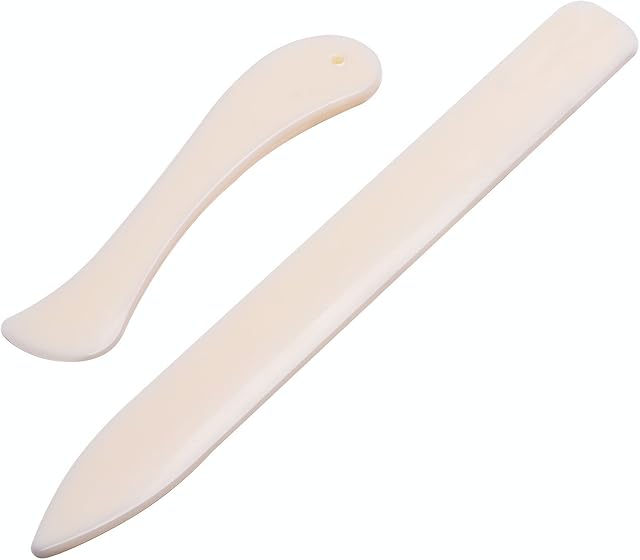 Paper Creaser Set Bone Folder Scorer Crease Marker for Paper Crafts, Card Making, Office Supplies and Handmade Books Bookbinding, 2 Pieces