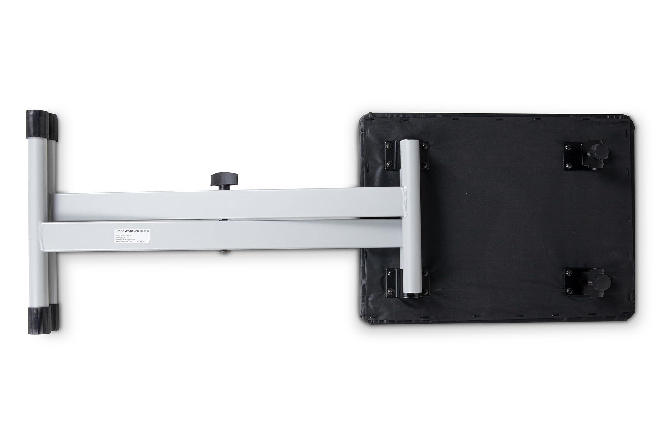GEWA Panca per tastiera KB10SI, panca per pianoforte, panca per strumenti (costruita in robusto acciaio tubolare, regolabile in altezza, possibilità di postura ergonomica), grigio argento