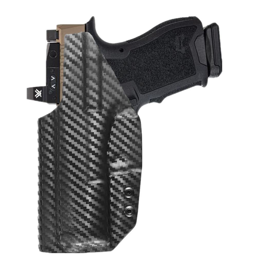 kydex IWB Holster for PSA Dagger Compact 9mm Red Dot Optic Ready Inside The Waistban Concealed Carry (Carbon Fibre PSA Dagger Compact, Right IWB)