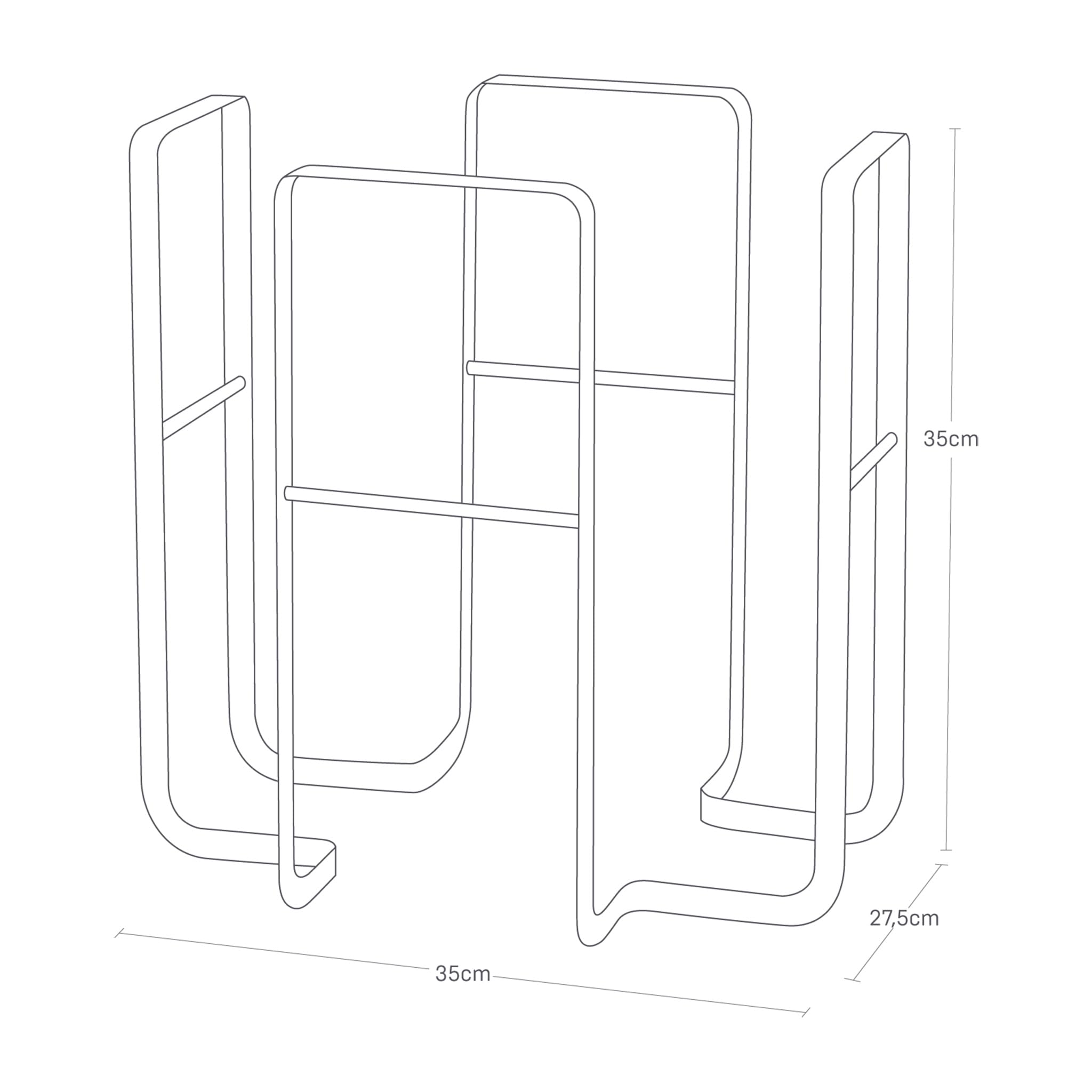 YAMAZAKI 6471 TOWER News Paper Rack, white, Steel, 35 x 28 x 35 cm