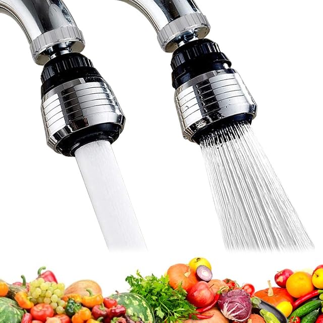 KBNIAN 2 Pcs Kitchen Tap Spray Head,Universal Adjustable 360 Degree Kitchen Tap Aerator Faucet Tap Aerator 2 Modes (Shower and Jet) Faucet Sprayer Attachment with Nozzle Adapters for Bathroom Kitchen