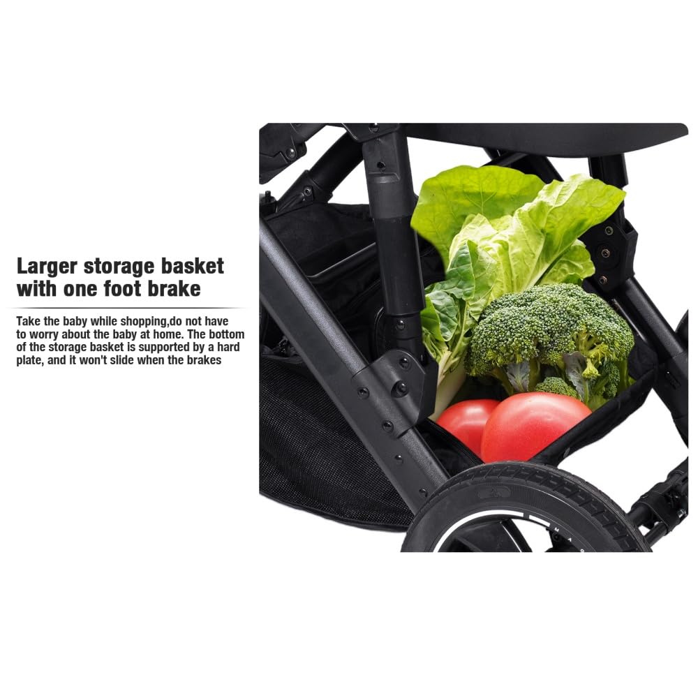 Passeggino 4 in 1 regolabile in altezza, Nero, Set completo