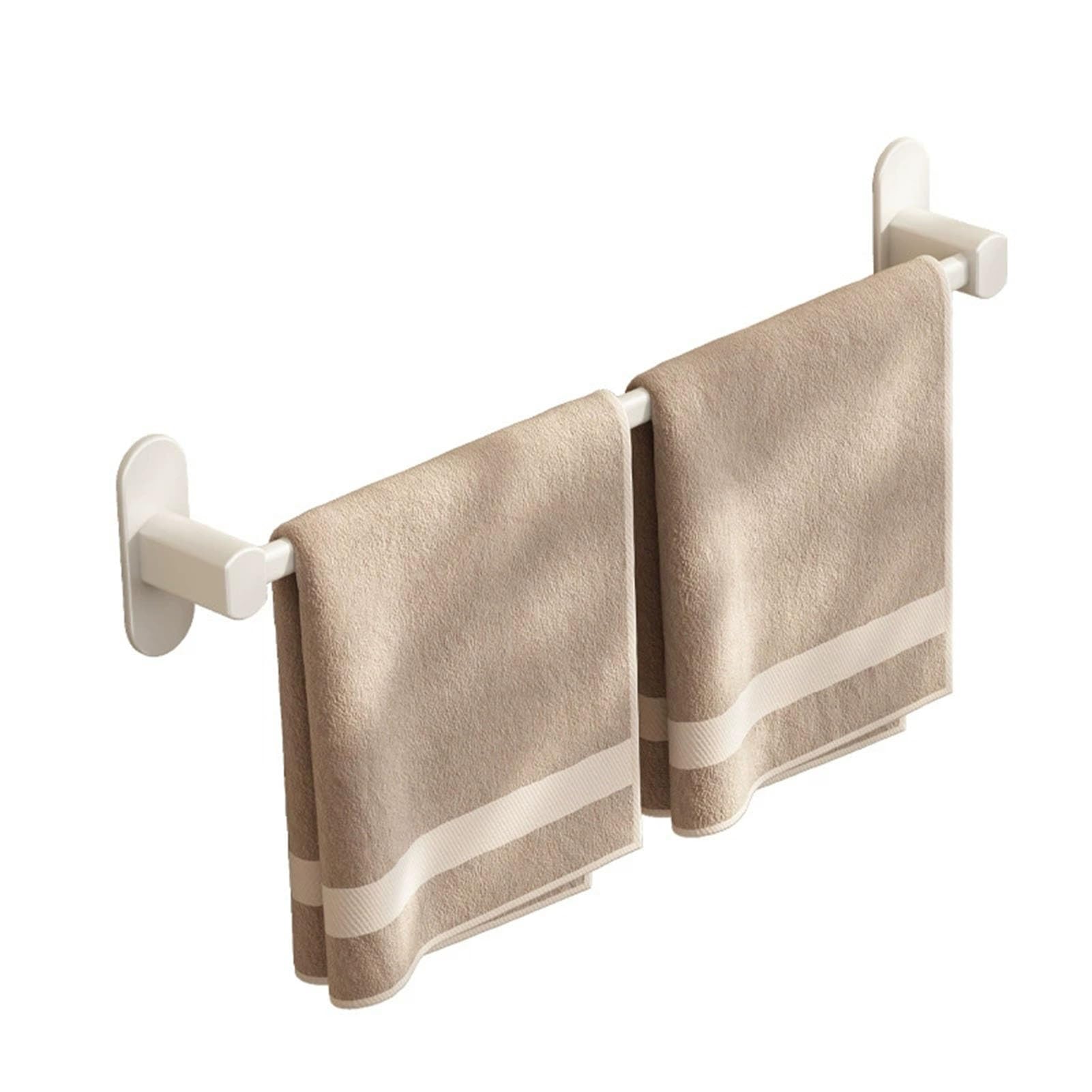 Towel Racks For Bathroom Black No Drill Self Adhesive Bar,Wall Mounted Rail,Modern Organizer For Kitchen Laundry Room(White,60cm)
