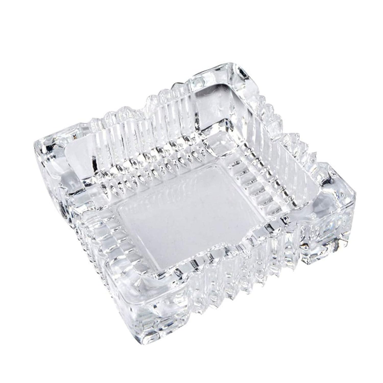 Glass Ash Tray For Cigarette, Cigar Smoking For Home, Car, Balcony, Crystal Clear Big Size Square Ash Tray Box (1)-image-21