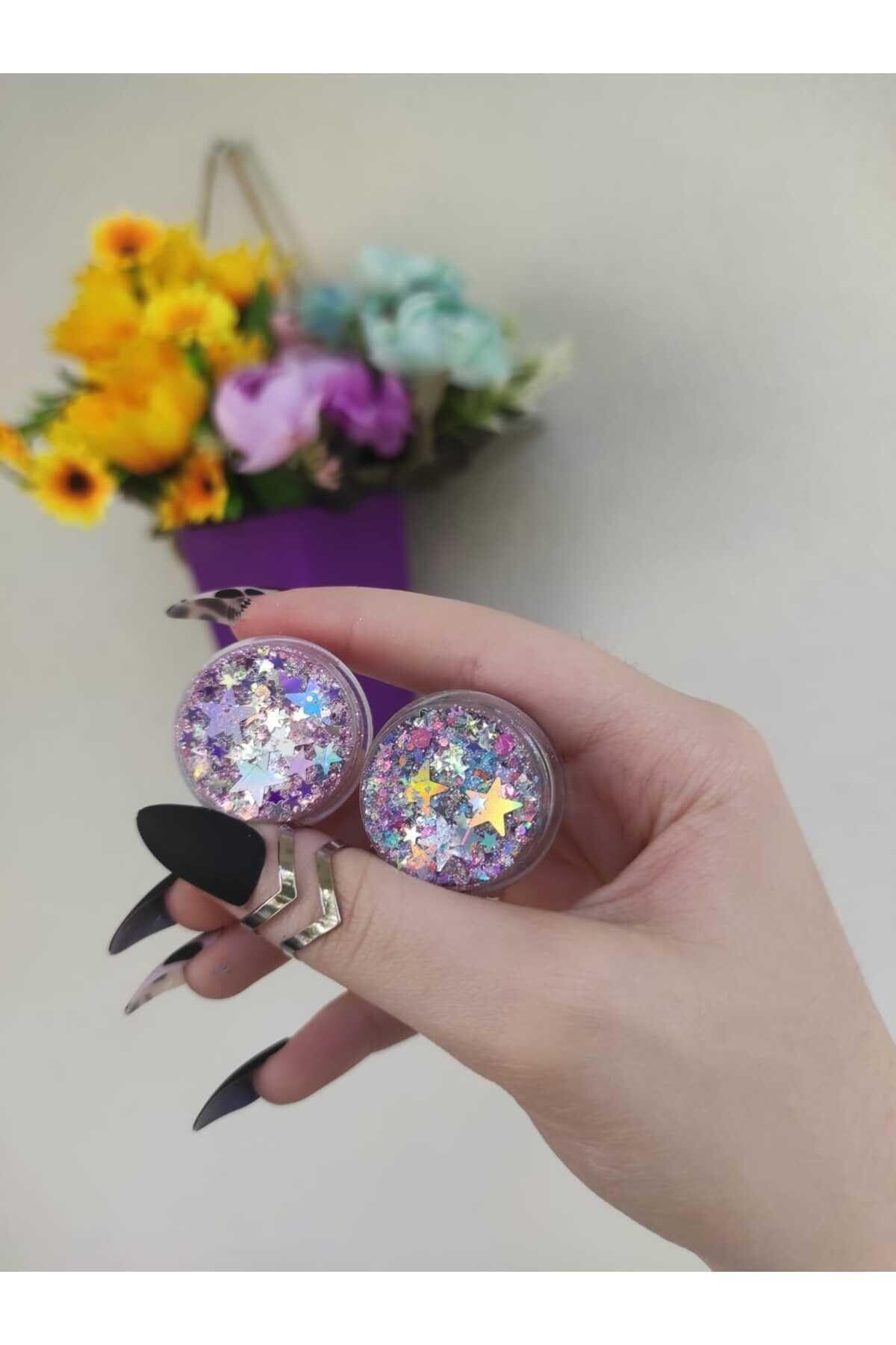 Hb Tasarım Glitter Far Simli Jel Yüz Ve Vücut Simi Set Parlak Glitter, serashinegozfarı47