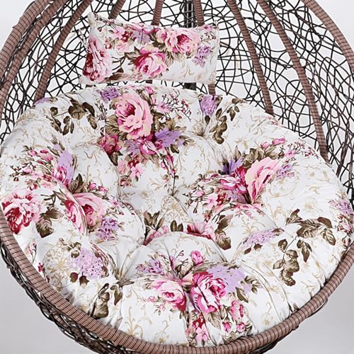Coussin de chaise suspendue rond avec appui-tête amovible