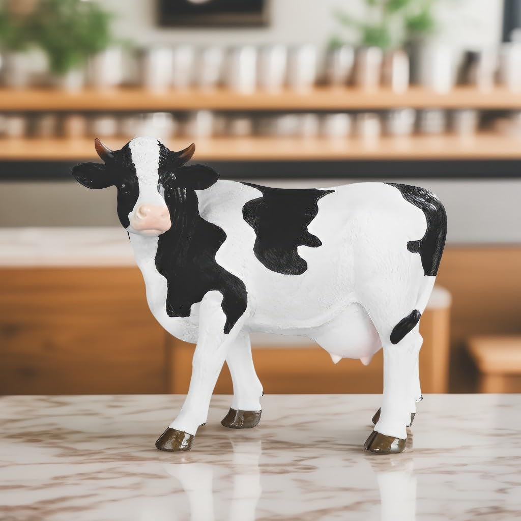 ICE ARMOR 8.25" H Cow Standing Figurine Statue Sculpture Ornament Decoration Home/Room Decor Ideas for Housewarming, Holidays and Birthdays Great Collectible