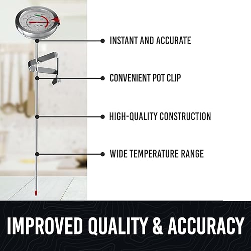 Miniatura 2 de Termómetro de caramelo con clip para olla, aceite para freír y hacer velas, paquete de 2