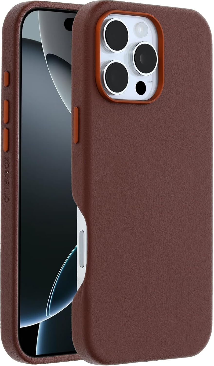 Photo 1 of OtterBox Apple iPhone 16 Pro Max Symmetry Series Cactus Leather Case - Non-Retail Packaging Rich Adobe (Brown)