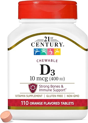 21st Century Vitamina D 400IU naranja tabletas masticables 110 unidades (paquete de 2)